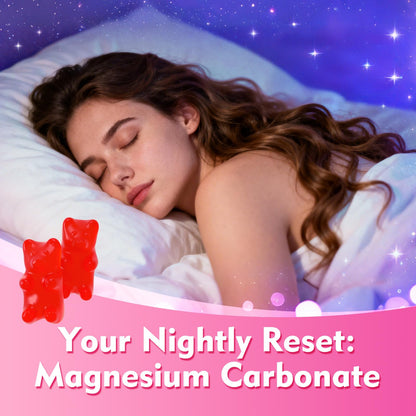Magnesium Carbonate 500mg Gummies – High Absorption for Adults, Sugar Free, Vegan, Raspberry, 60 Count