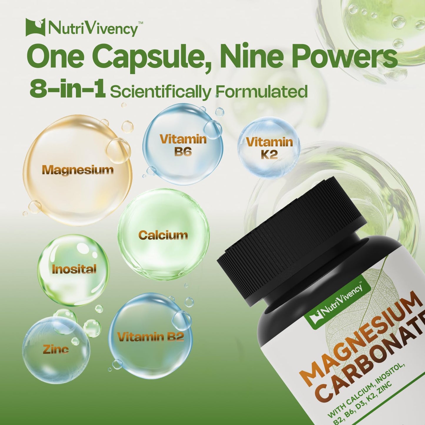 Magnesium Carbonate Capsules 500mg – Vegan, Non-GMO, 90 Capsules