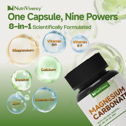 Magnesium Carbonate Capsules 500mg – Vegan, Non-GMO, 90 Capsules