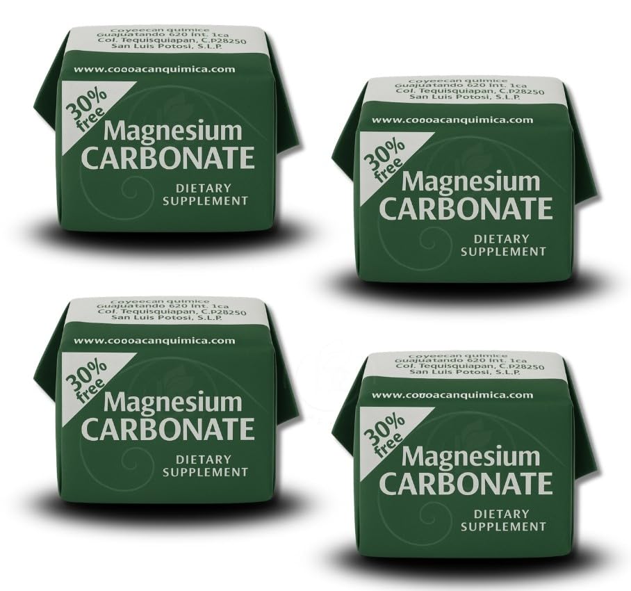 Magnesium Carbonate – 7g x 4 Cubes Pack – Pure Magnesium Carbonate – Food Grade – Non-GMO, Gluten-Free, Vegan – Made in Mexico
