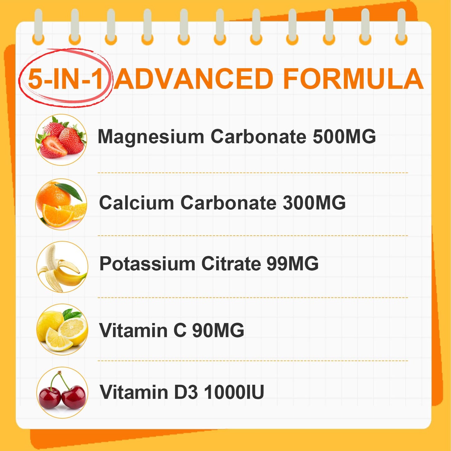 Magnesium Carbonate Gummies 500mg - High Absorption Magnesium Supplement for Digestive & Muscle Support | Sugar Free, Vegan, Pineapple, 60 Count