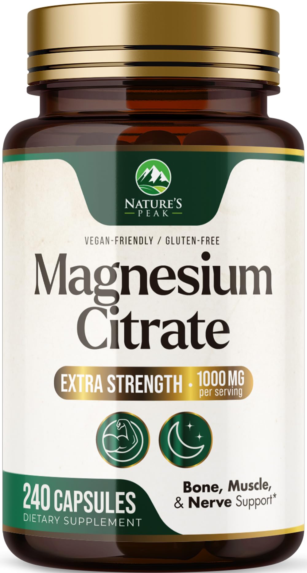 Magnesium Citrate 1000mg - High Absorption Magnesium, 240 Capsules