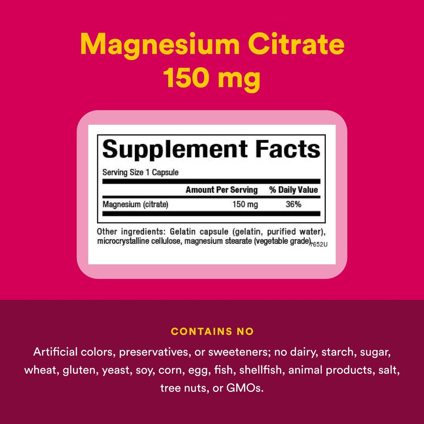 Natural Factors Magnesium Citrate 150 mg – 180 Capsules | Muscle & Heart Health