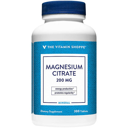 Magnesium Citrate 200mg Tablets – The Vitamin Shoppe (300 Tablets)