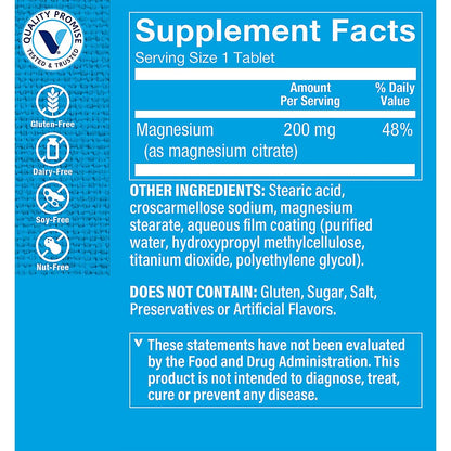 Magnesium Citrate 200mg Tablets – The Vitamin Shoppe (300 Tablets)