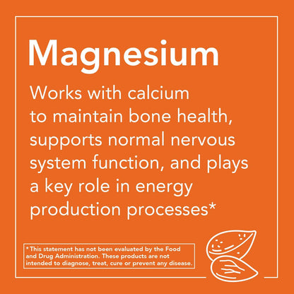NOW Magnesium Citrate 200 mg – Nervous System & Enzyme Support (250 Count)