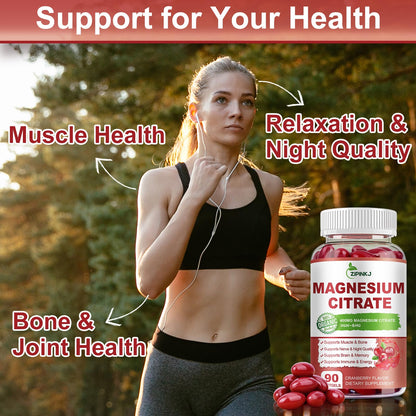 Magnesium Citrate 400mg with Vitamin D3, B6 & Cranberry – High Absorption (90-Count, 45 Day Supply)