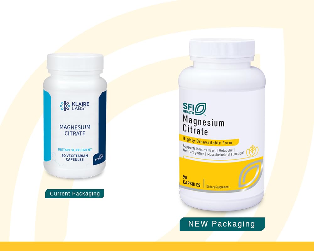Klaire Labs SFI Health Magnesium Citrate Supplement – 90 Capsules