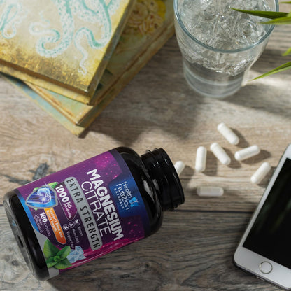 Magnesium Citrate Capsules 1000mg - High Absorption | 180 Caps