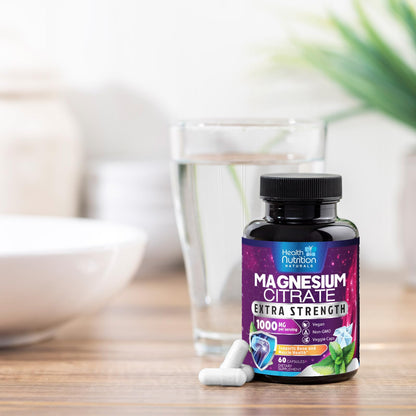 Magnesium Citrate Capsules 1000mg – High Absorption for Muscle, Nerve, Bone & Heart (60 Capsules)