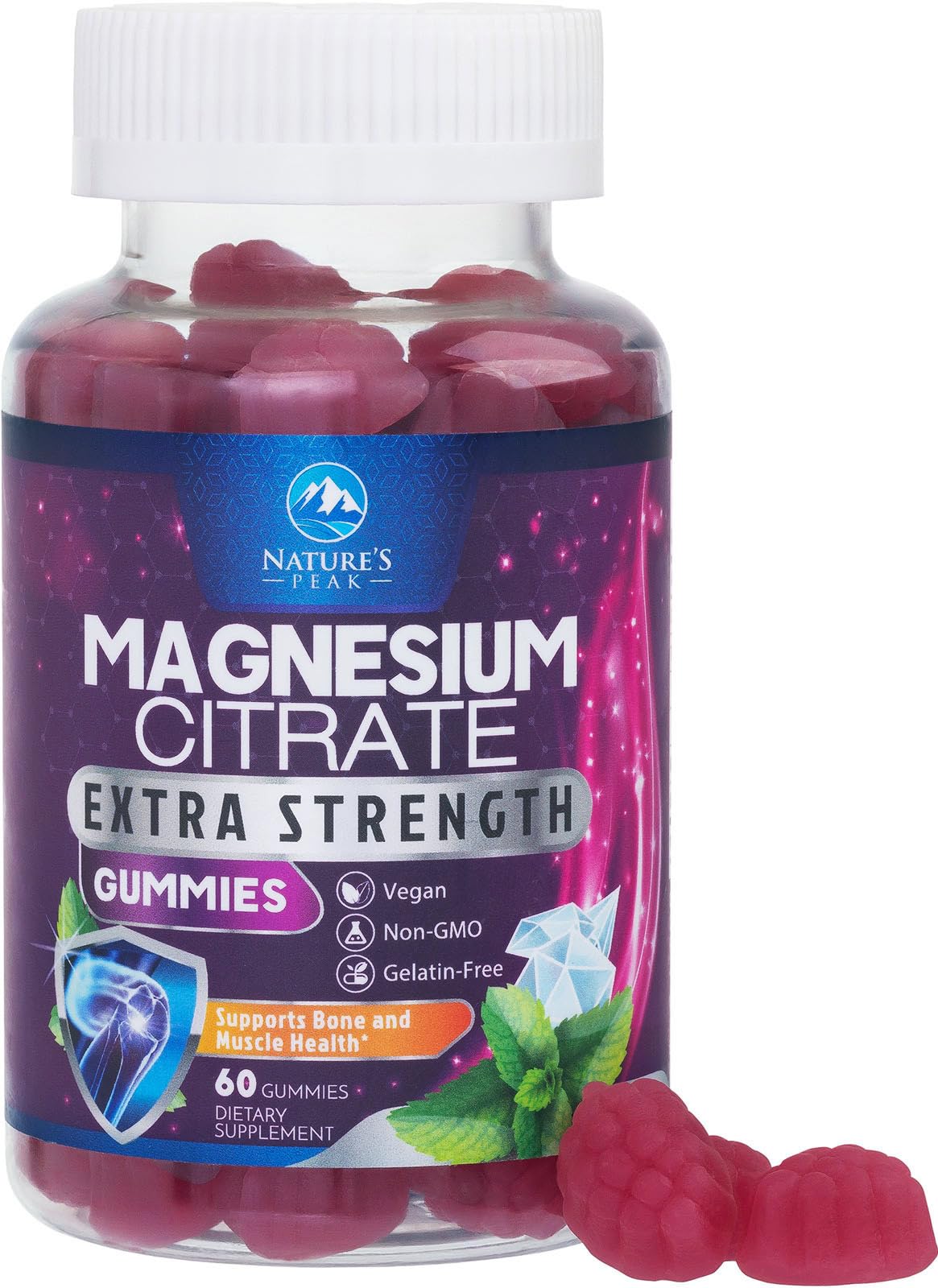 Magnesium Citrate Gummies – High-Absorption for Adults & Kids (60 Gummies)