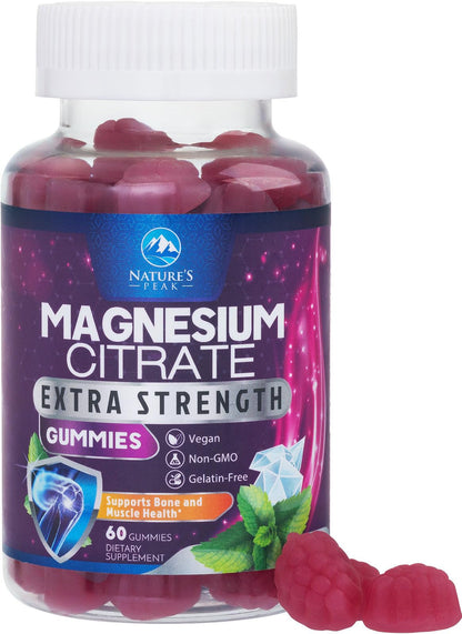 Magnesium Citrate Gummies – High-Absorption for Adults & Kids (60 Gummies)