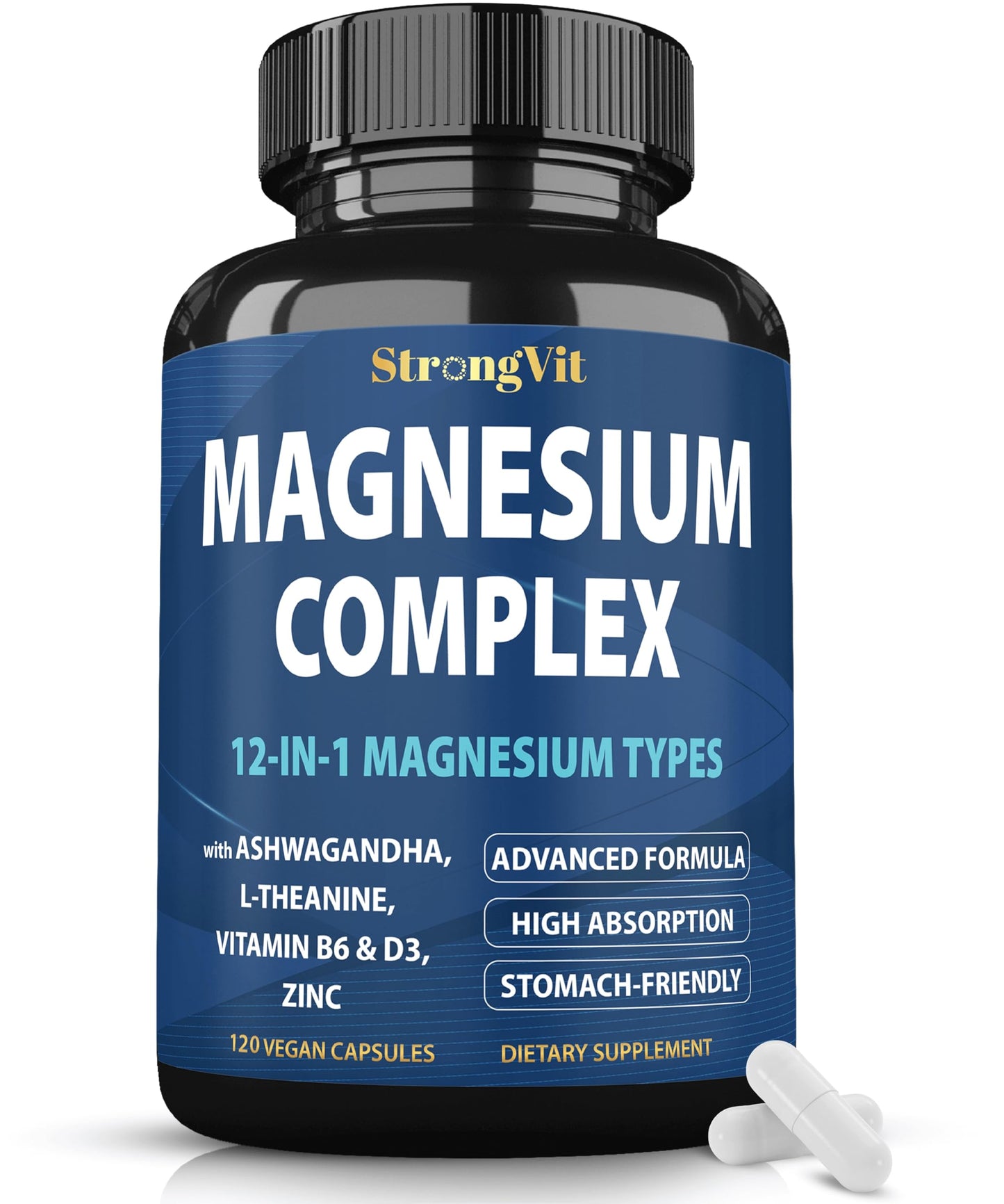 Magnesium Complex 12-in-1 1000mg | Sleep & Stress Support | USA (120 Capsules)