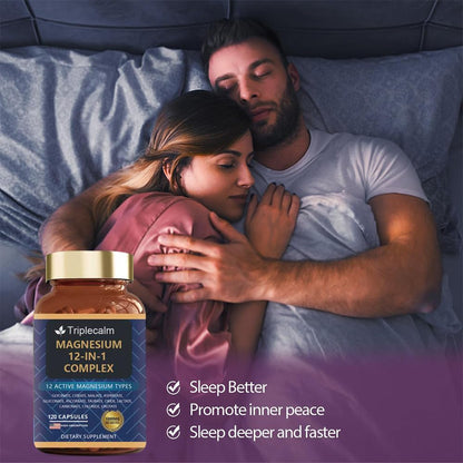 12 in 1 Magnesium Complex – High-Absorption Mg Glycinate, Citrate, Malate & Taurate | 120 Capsules