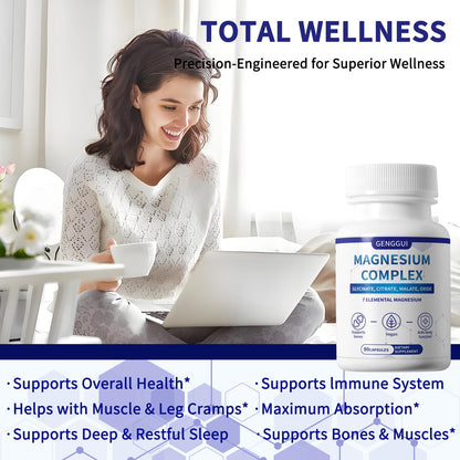 Magnesium Complex 1000mg – 8 Forms (Glycinate, Citrate, Malate) – Vegan, Non-GMO