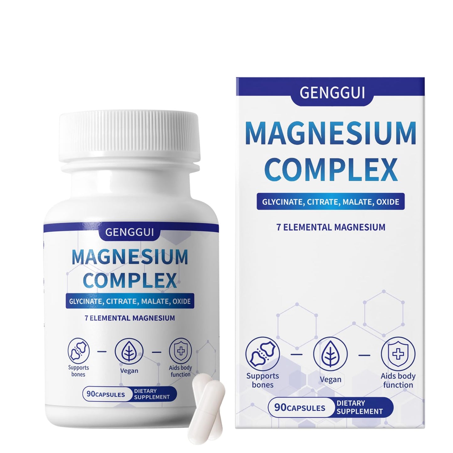 Magnesium Complex 1000mg – 8 Forms (Glycinate, Citrate, Malate) – Vegan, Non-GMO