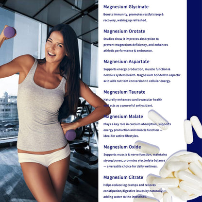 Magnesium Complex 1000mg – 8 Forms (Glycinate, Citrate, Malate) – Vegan, Non-GMO