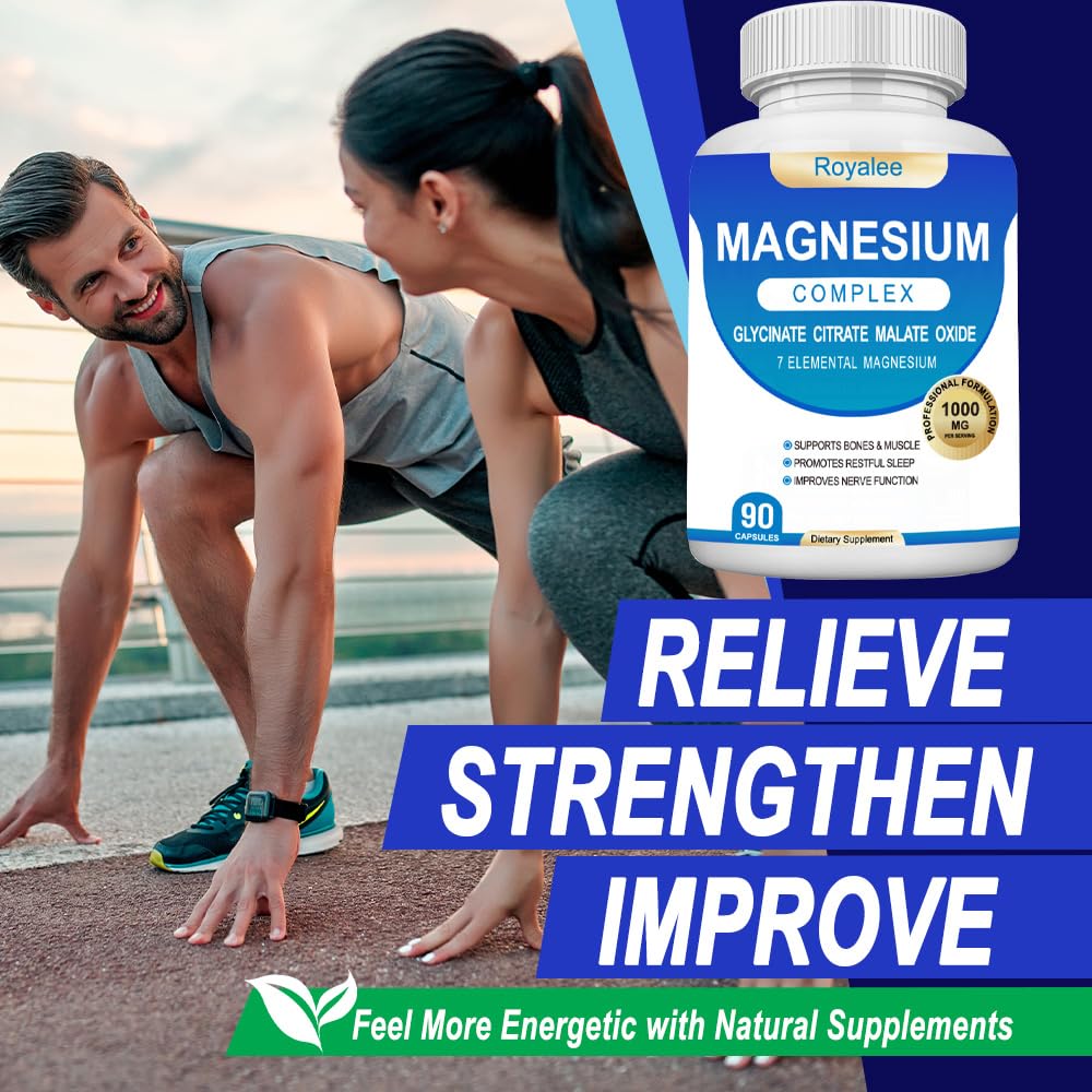 Magnesium Complex 1000mg – 7 Forms for Relaxation, Muscle & Bone Support | 90 Capsules