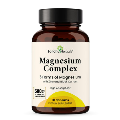 Magnesium Complex 500mg 6-in-1 with Zinc | Sleep & Muscle Health | 60 Capsules