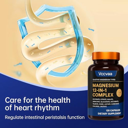 Magnesium Complex 700mg – 12-in-1 Magnesium Supplement (120 Capsules)