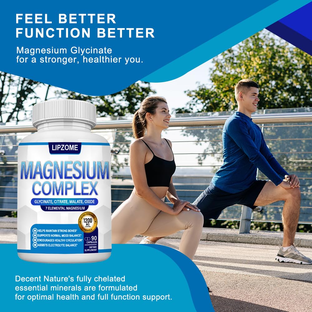 Magnesium Complex 1200mg – 8-in-1 High-Absorption Magnesium (90 Caps) – Non-GMO
