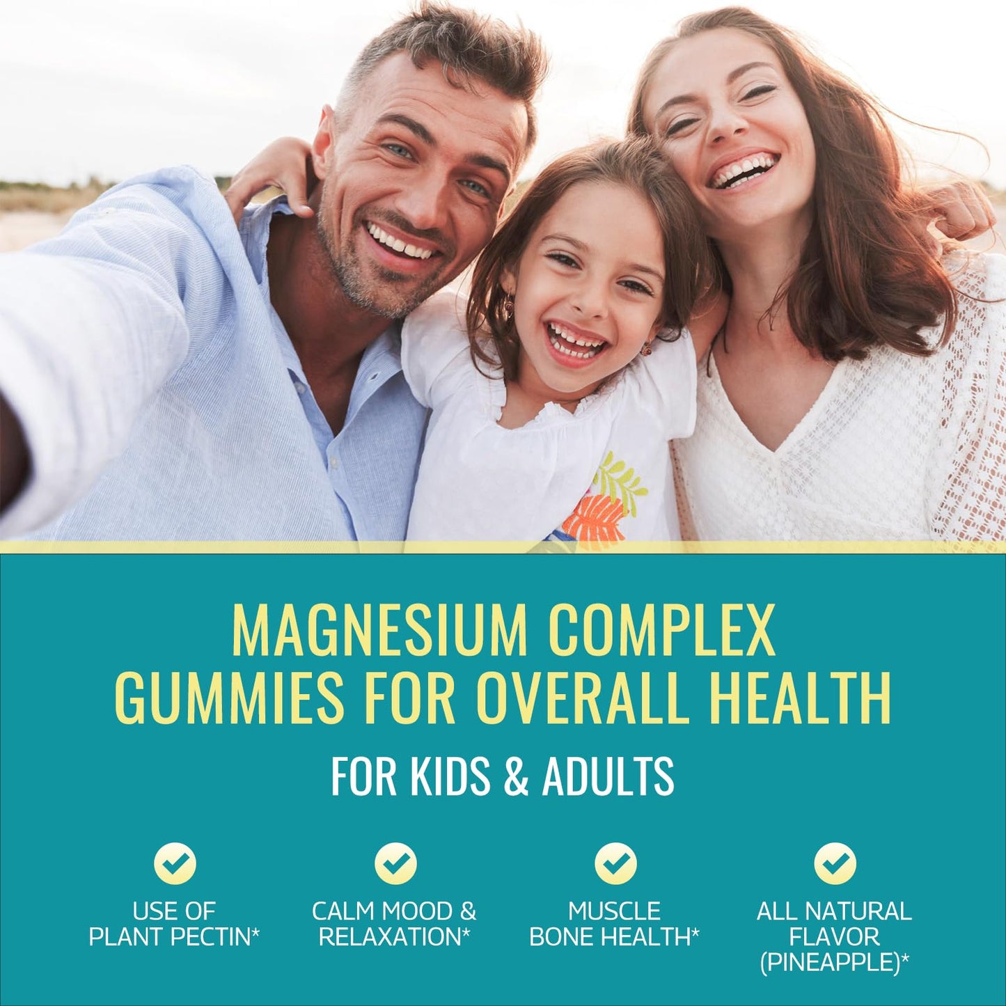 Magnesium Complex Gummies – Calm Chewables for Kids & Adults | Glycinate, Taurate, Citrate, Malate | 120ct