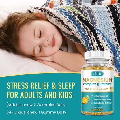Magnesium Complex Gummies – Calm Chewables for Kids & Adults | Glycinate, Taurate, Citrate, Malate | 120ct