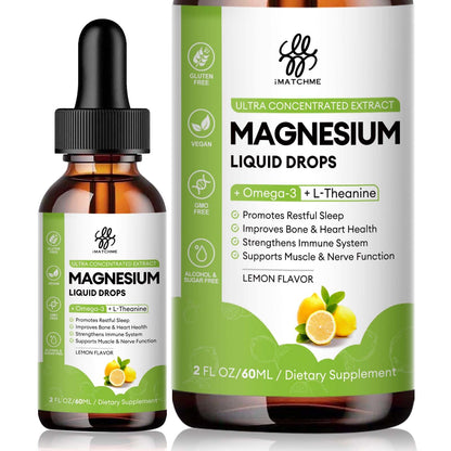 Magnesium Complex Liquid Drops – Glycinate, Oxide, Taurate & Citrate, Lemon 2 fl oz