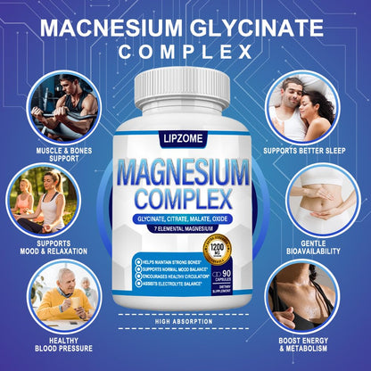 Magnesium Complex 1200mg – 8-in-1 High-Absorption Magnesium (90 Caps) – Non-GMO