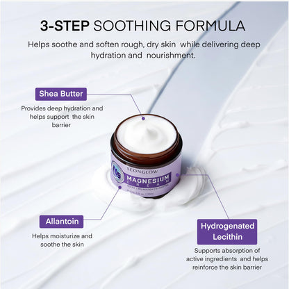 Magnesium Cream for Sleep & Leg Cramps – Lavender & Shea Butter, 4.06 Fl Oz (Made in Korea)