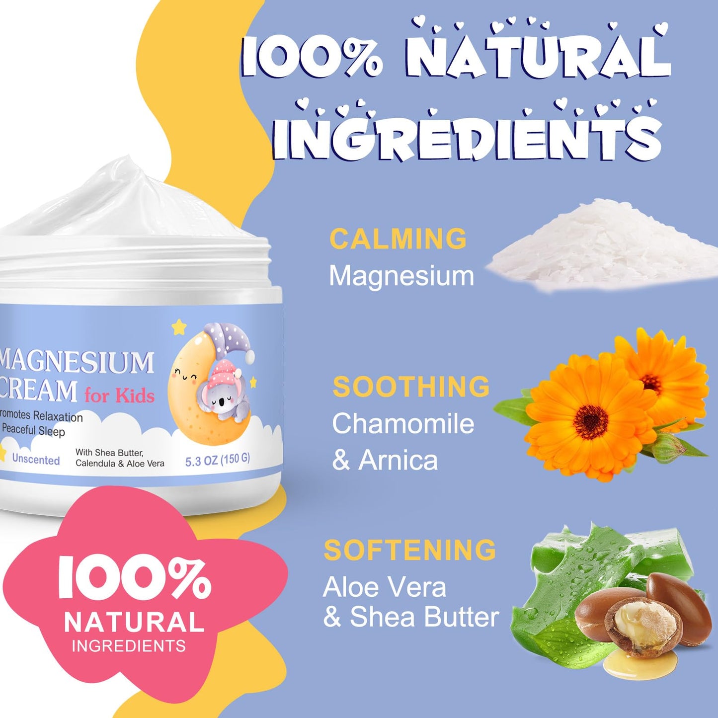 Magnesium Cream for Kids - 5.3 oz Magnesium Lotion for Sleep