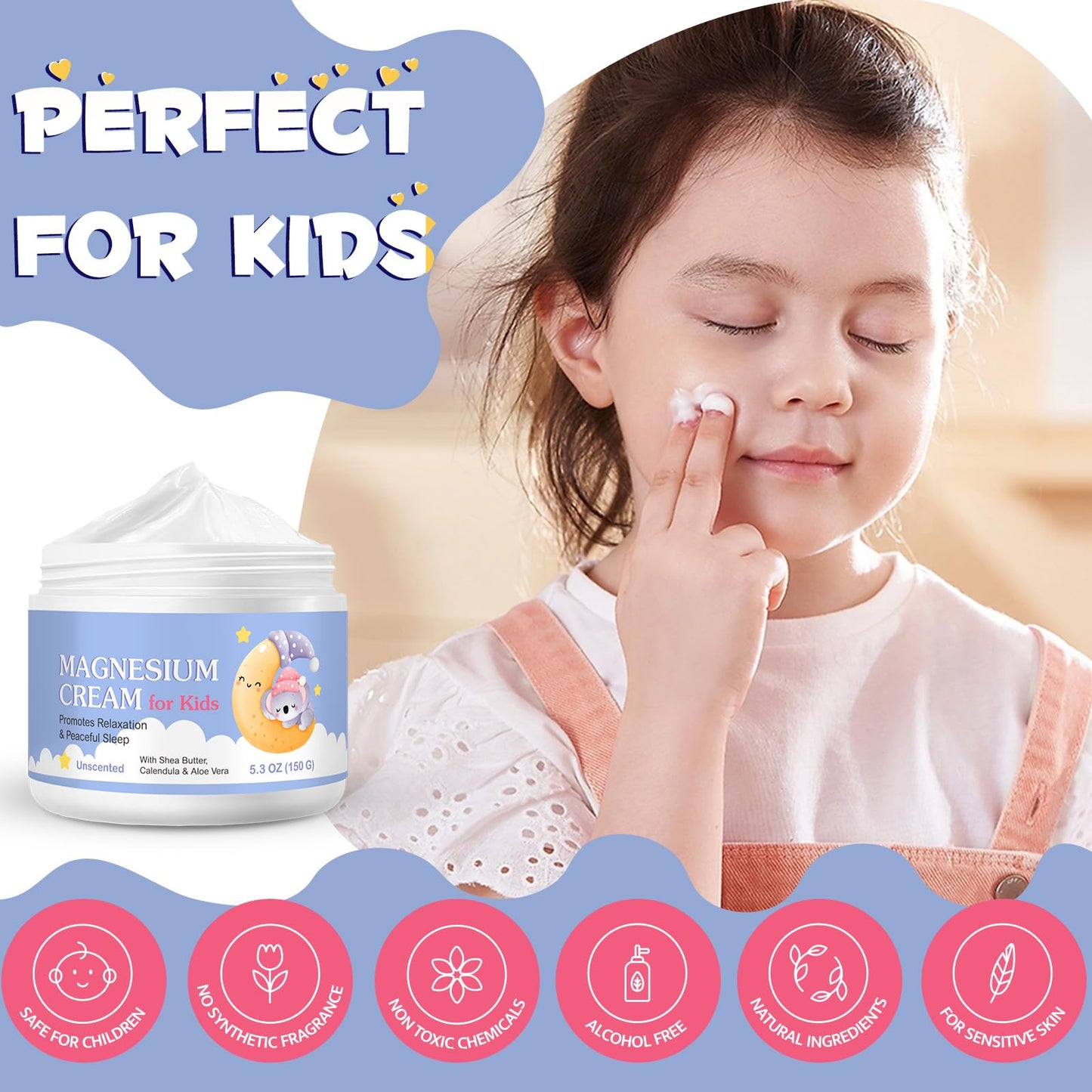 Magnesium Cream for Kids - 5.3 oz Magnesium Lotion for Sleep