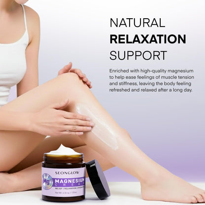 Magnesium Cream for Sleep & Leg Cramps – Lavender & Shea Butter, 4.06 Fl Oz (Made in Korea)
