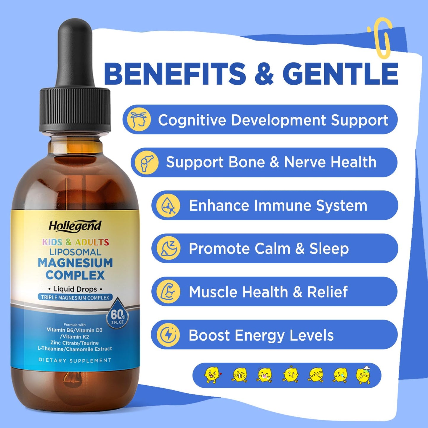 Liposomal Magnesium Drops 400mg – Triple-Source Mg with D3, K2, B6, Zinc, Taurine, L-Theanine & Chamomile (4 oz)