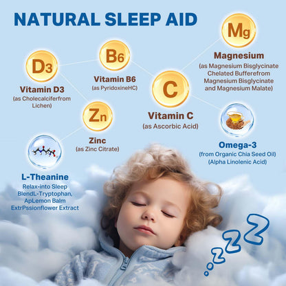 Magnesium Glycinate Drops for Kids – Strawberry Flavor (2 oz) – Sleep, Calm, Focus & Immune Support