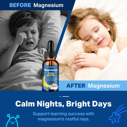Magnesium Glycinate Drops for Kids – Strawberry Flavor (2 oz) – Sleep, Calm, Focus & Immune Support