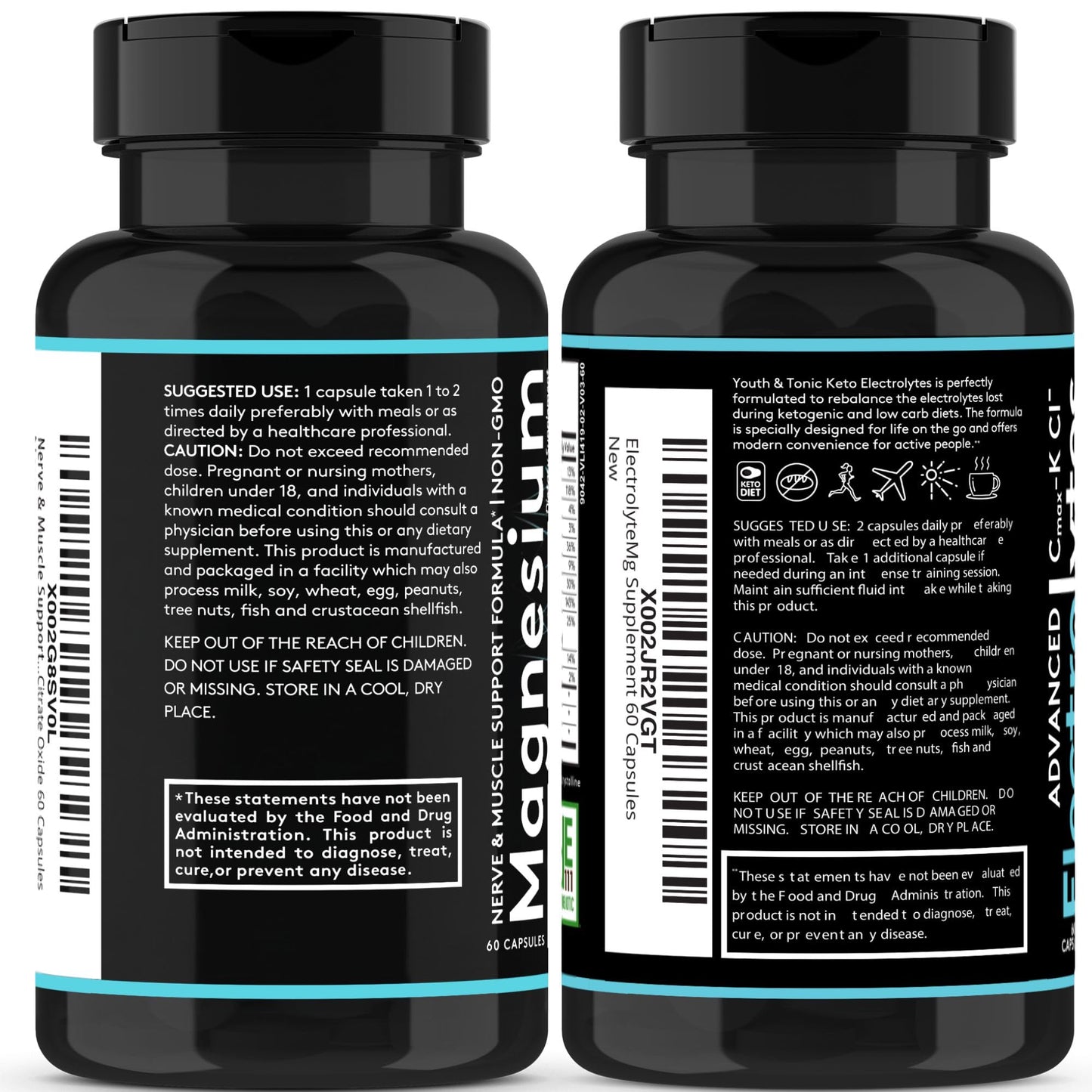 2-Pack High Absorption Magnesium Complex + Electrolytes | Premium Magnesium Citrate & Oxide