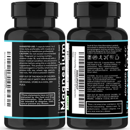 2-Pack High Absorption Magnesium Complex + Electrolytes | Premium Magnesium Citrate & Oxide