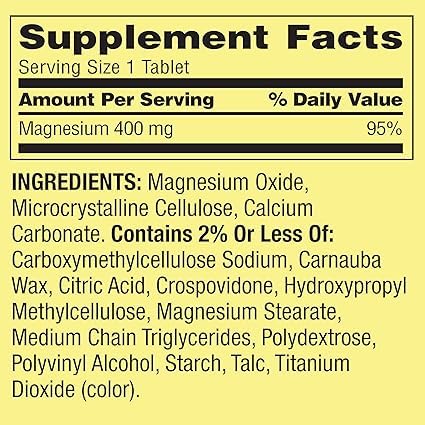 Magnesium Extra Strength 400 mg – 250 Tablets | Dietary Supplement