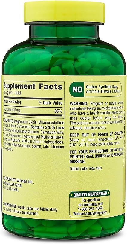 Magnesium Extra Strength 400 mg – 250 Tablets | Dietary Supplement
