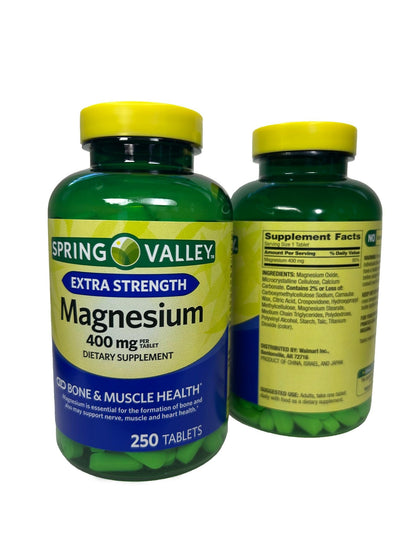Magnesium Extra Strength 400 mg – 250 Tablets | Dietary Supplement
