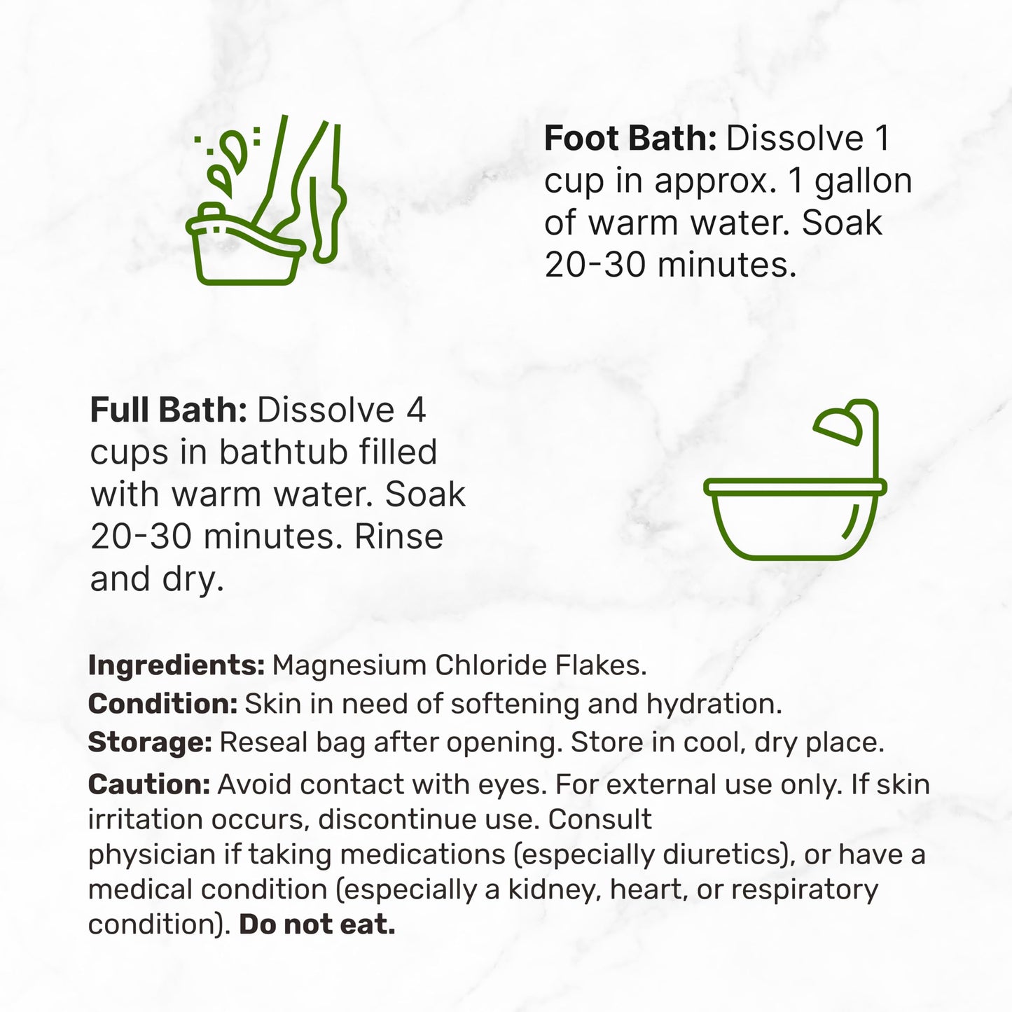 Pure Magnesium Flakes Bath Soaks 10 lbs — High-Absorption Magnesium Chloride
