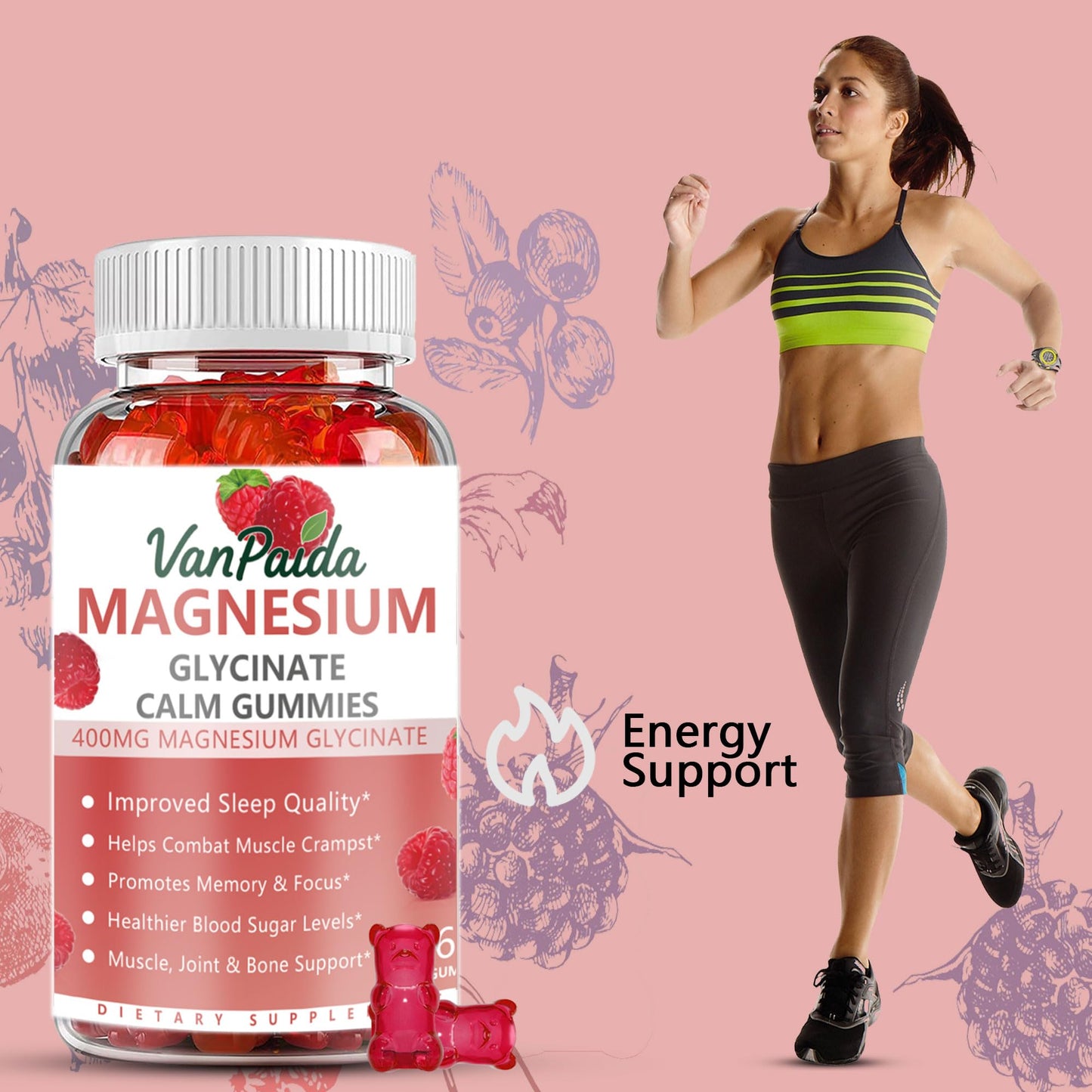 Magnesium Glycinate 400mg Gummies – Sleep, Calm & Muscle Support
