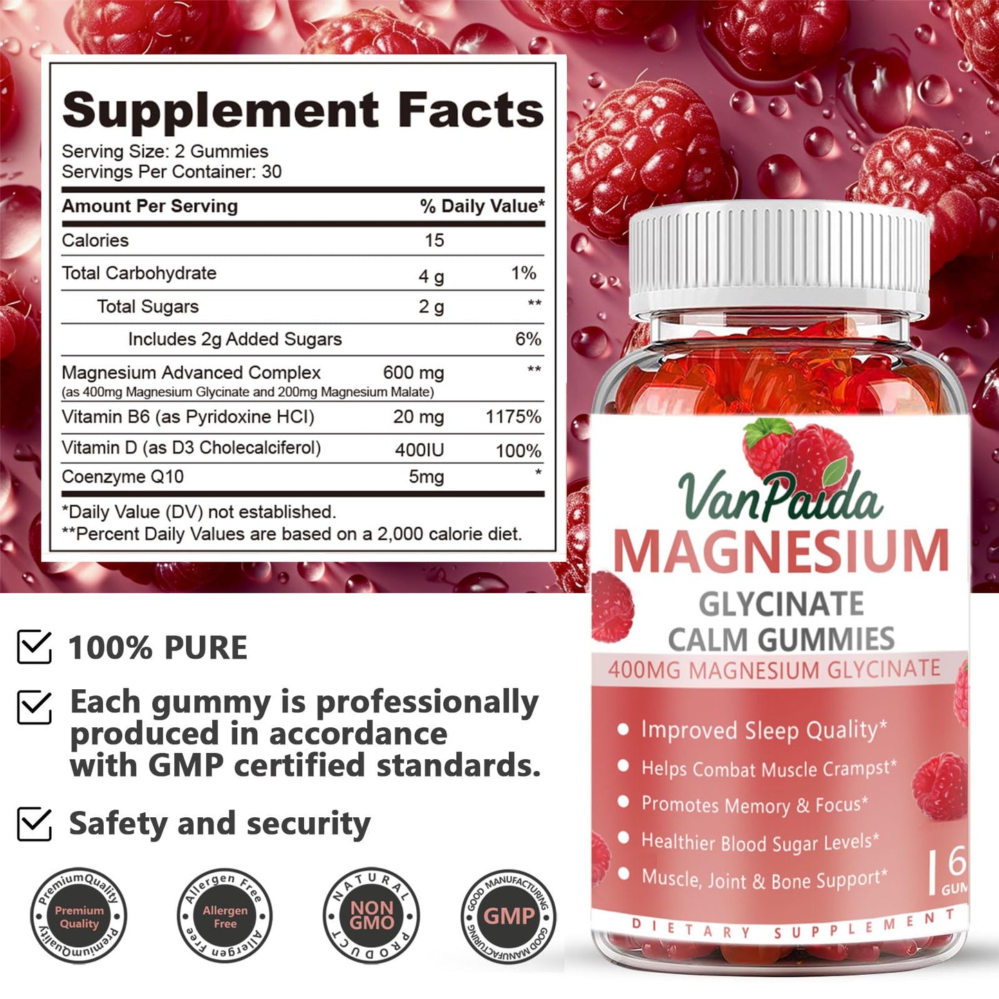 Magnesium Glycinate 400mg Gummies – Sleep, Calm & Muscle Support