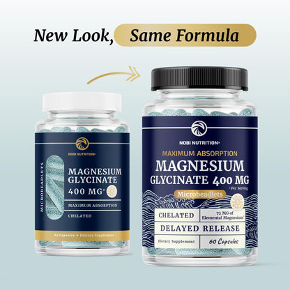 Magnesium Glycinate 400mg – High-Absorption Chelated Magnesium (60 Ct)