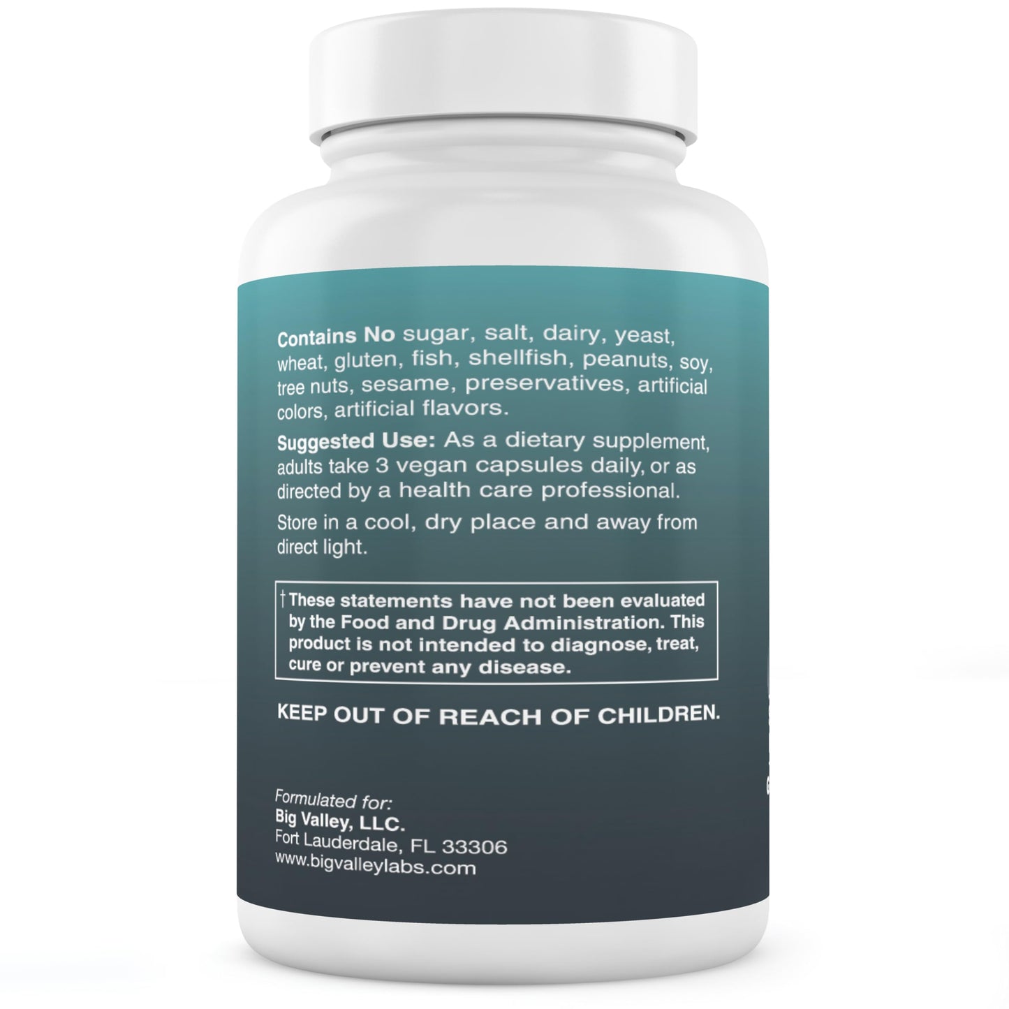 Magnesium Glycinate 400 mg – High-Absorption Chelated Magnesium, 90 Capsules | Big Valley Labs