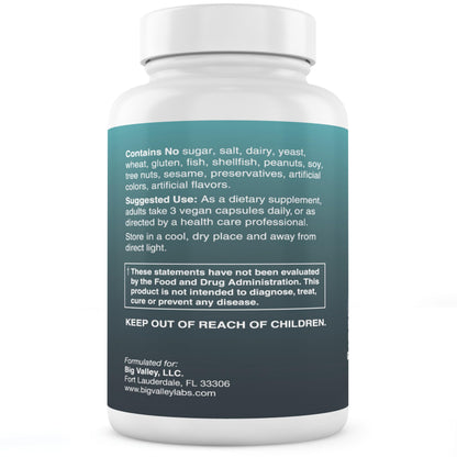 Magnesium Glycinate 400 mg – High-Absorption Chelated Magnesium, 90 Capsules | Big Valley Labs