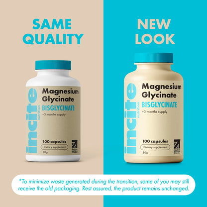 Magnesium Glycinate 500mg – 3 Month Supply | High Strength, Vegan & Gluten Free | Made in UK