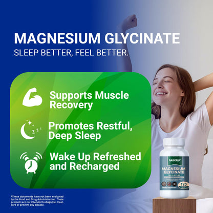 Magnesium Glycinate 500mg with B6 – 120 Vegetarian Tablets | Non-GMO, Gluten Free