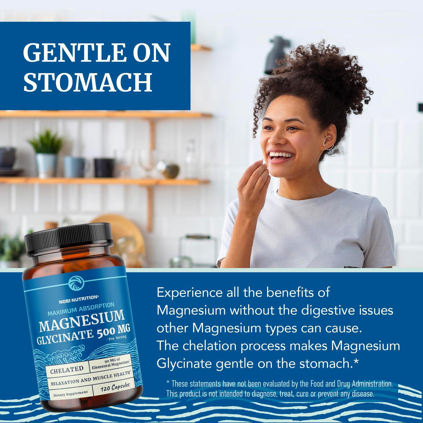 Magnesium Glycinate 500mg | High Absorption Chelated Bisglycinate 120ct